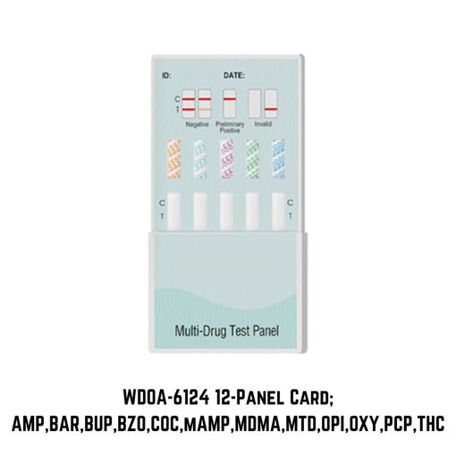 Picture of 12-Panel Rapid Drug Test Card; WDOA-6124 (25/Box)